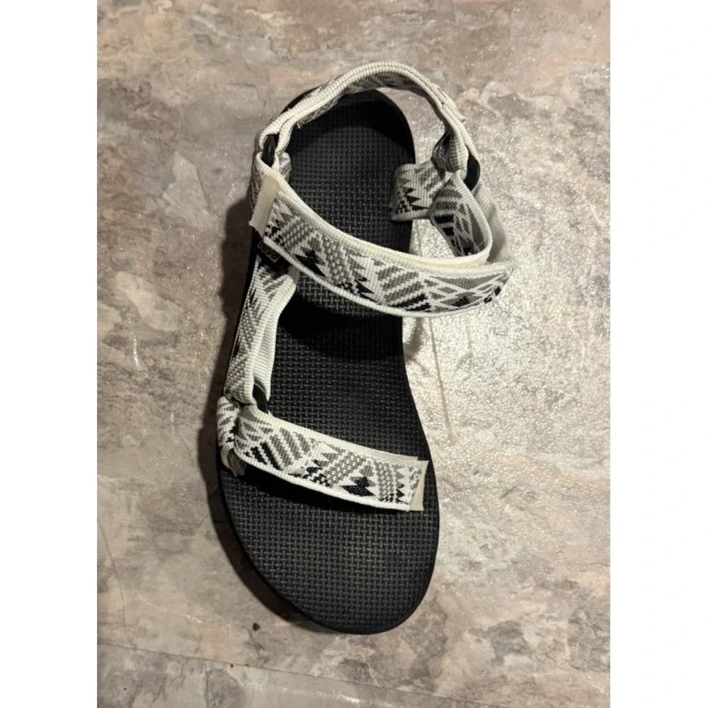 Teva Women's Black and White Geometric Strap Sandals